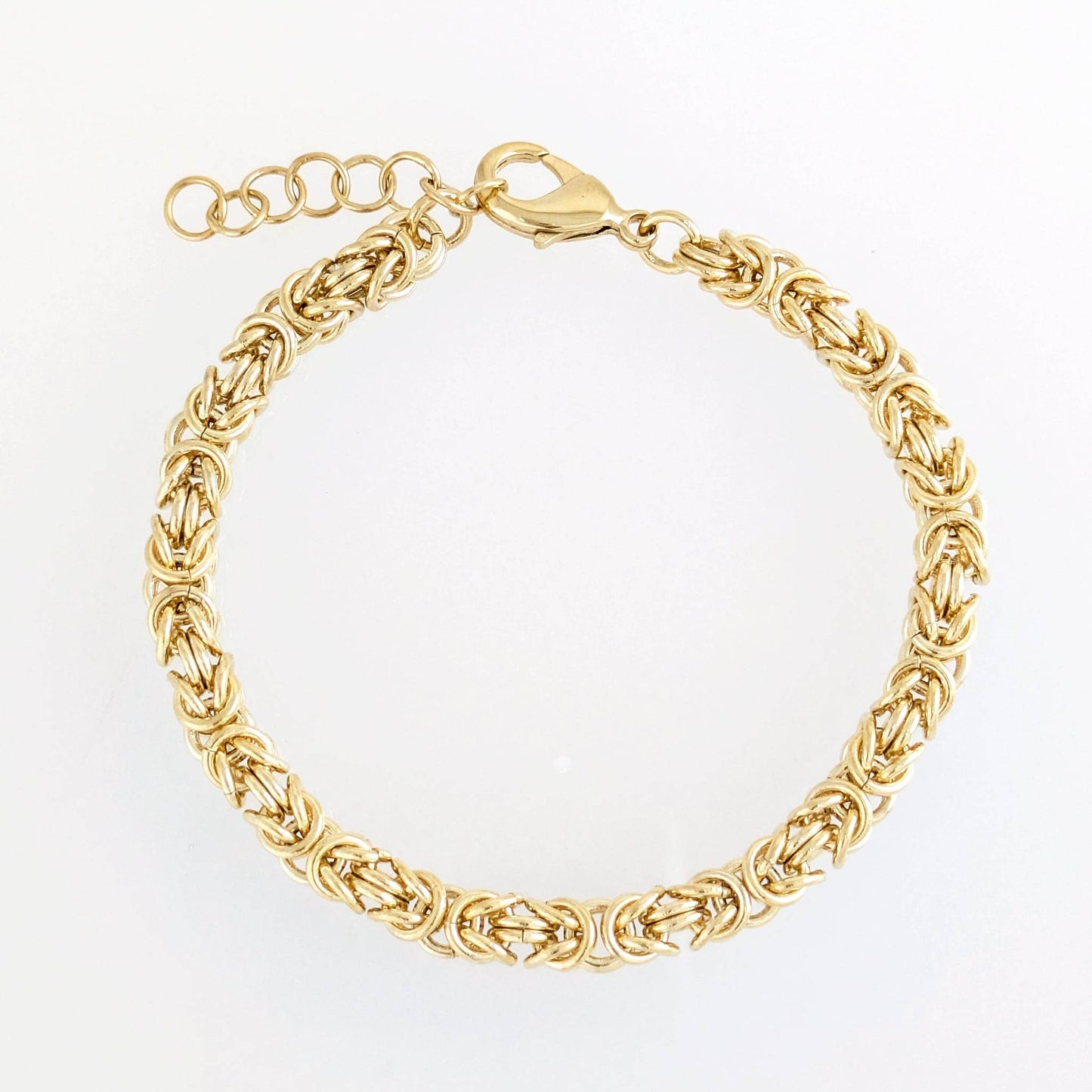 Gold Byzantine Chain Bracelet – Artisan Design, Statement Gold Jewelry with Adjustable Length - TurkishBling
