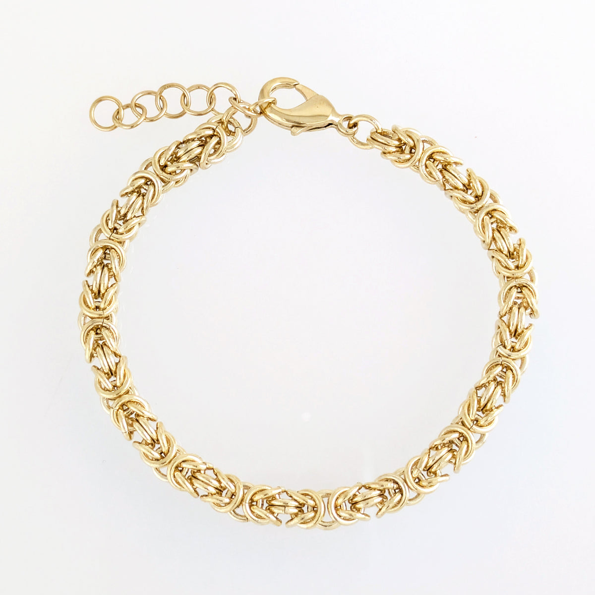 Gold Byzantine Chain Bracelet – Artisan Design, Statement Gold Jewelry with Adjustable Length