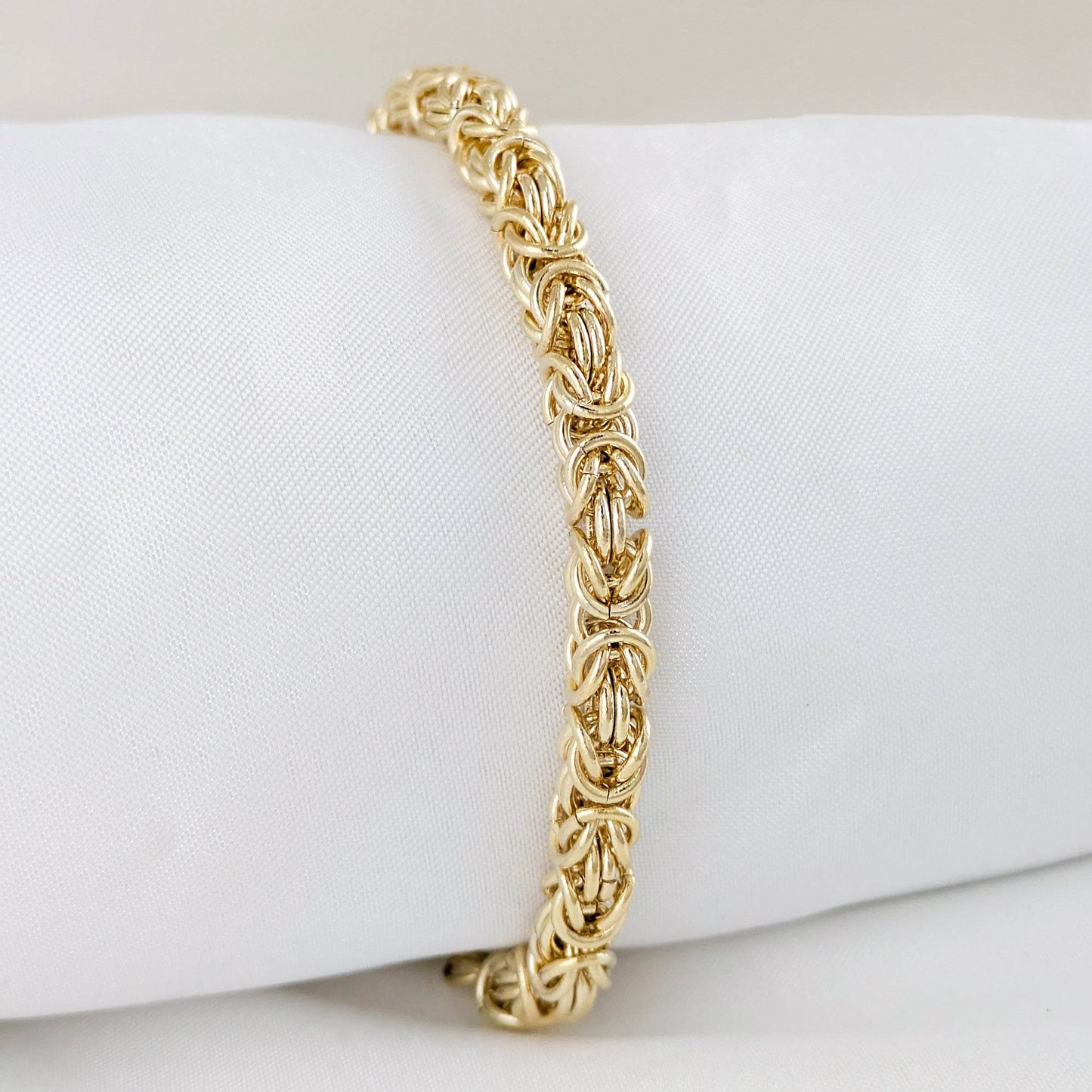 Gold Byzantine Chain Bracelet – Artisan Design, Statement Gold Jewelry with Adjustable Length - TurkishBling