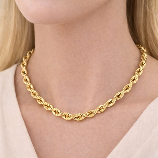 Bold Rope ChainStatement Necklace 8mm gauge Adjustable