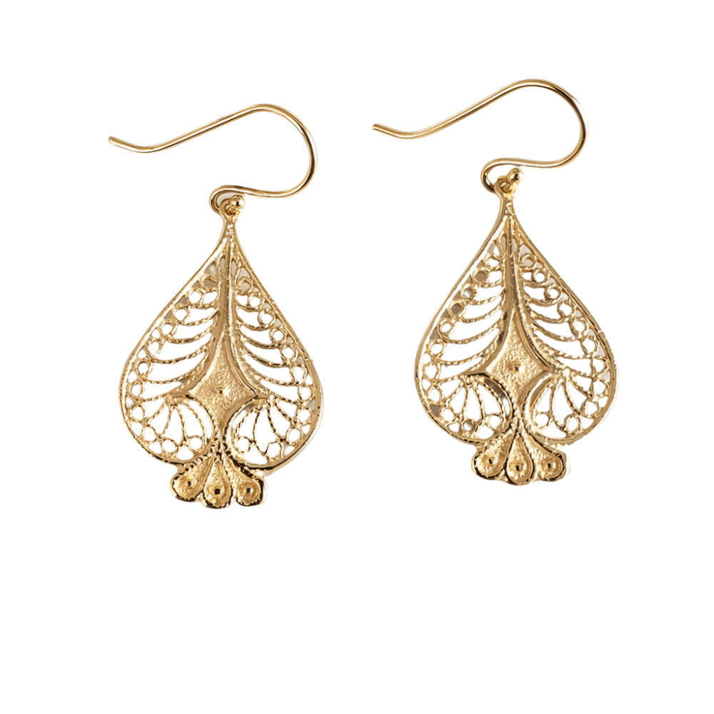 Elegant Teardrop Filigree Dangle Earrings - TurkishBling