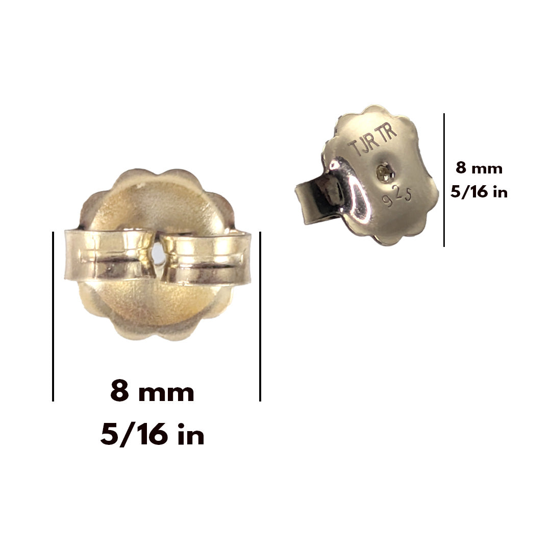 Oversized Earring Backings for Studs – 8mm Secure Sterling Silver