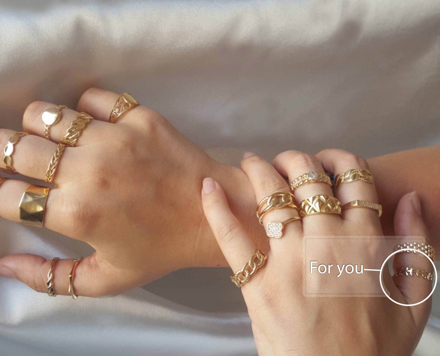 Leaf Gold Ring - 10k,14k,18k - TurkishBling