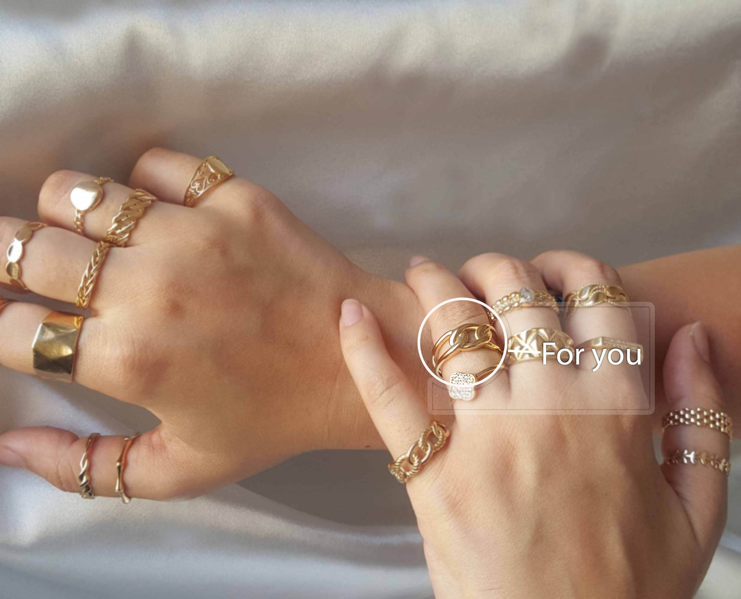 Interlocked Gold Ring - 10k,14k,18k - TurkishBling