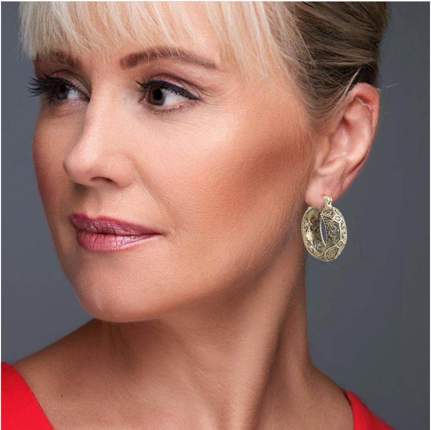Filigree Hoop Earrings – Intricate Gold Statement Hoops - TurkishBling