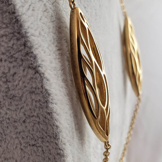 Dimensional Vine Element Station Cable Necklace - 40inch - TurkishBling