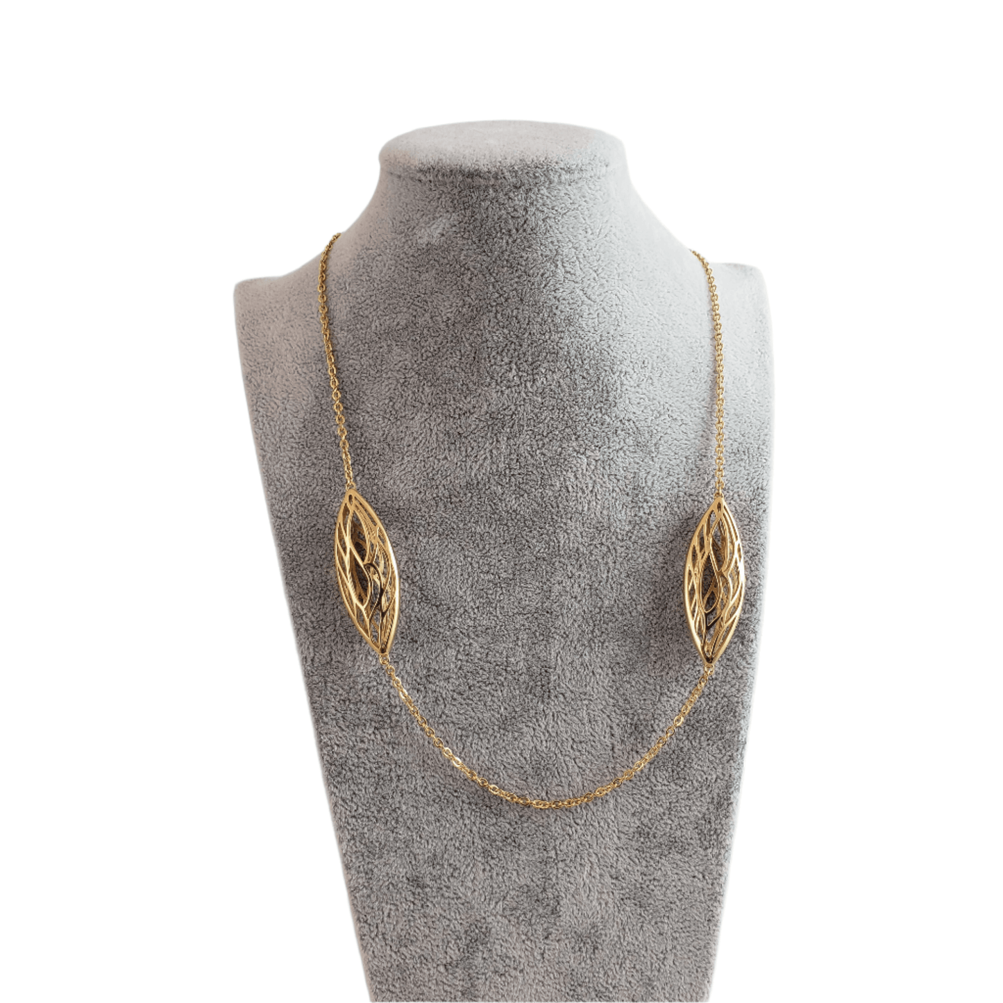 Dimensional Vine Element Station Cable Necklace - 40inch - TurkishBling