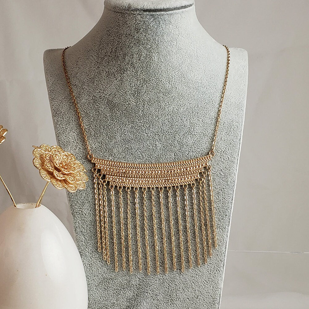Cleopatra Collection Fringe Chain Necklace