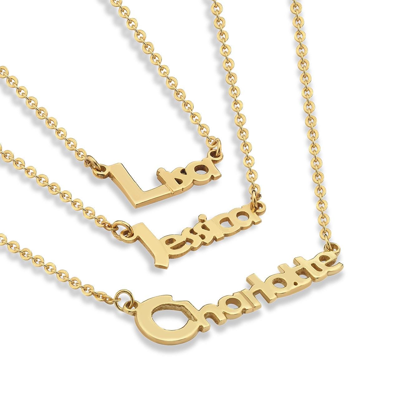 Custom Gold Name Necklace - Personalized Necklace, Nameplate Necklace, Sister Birthday Gift