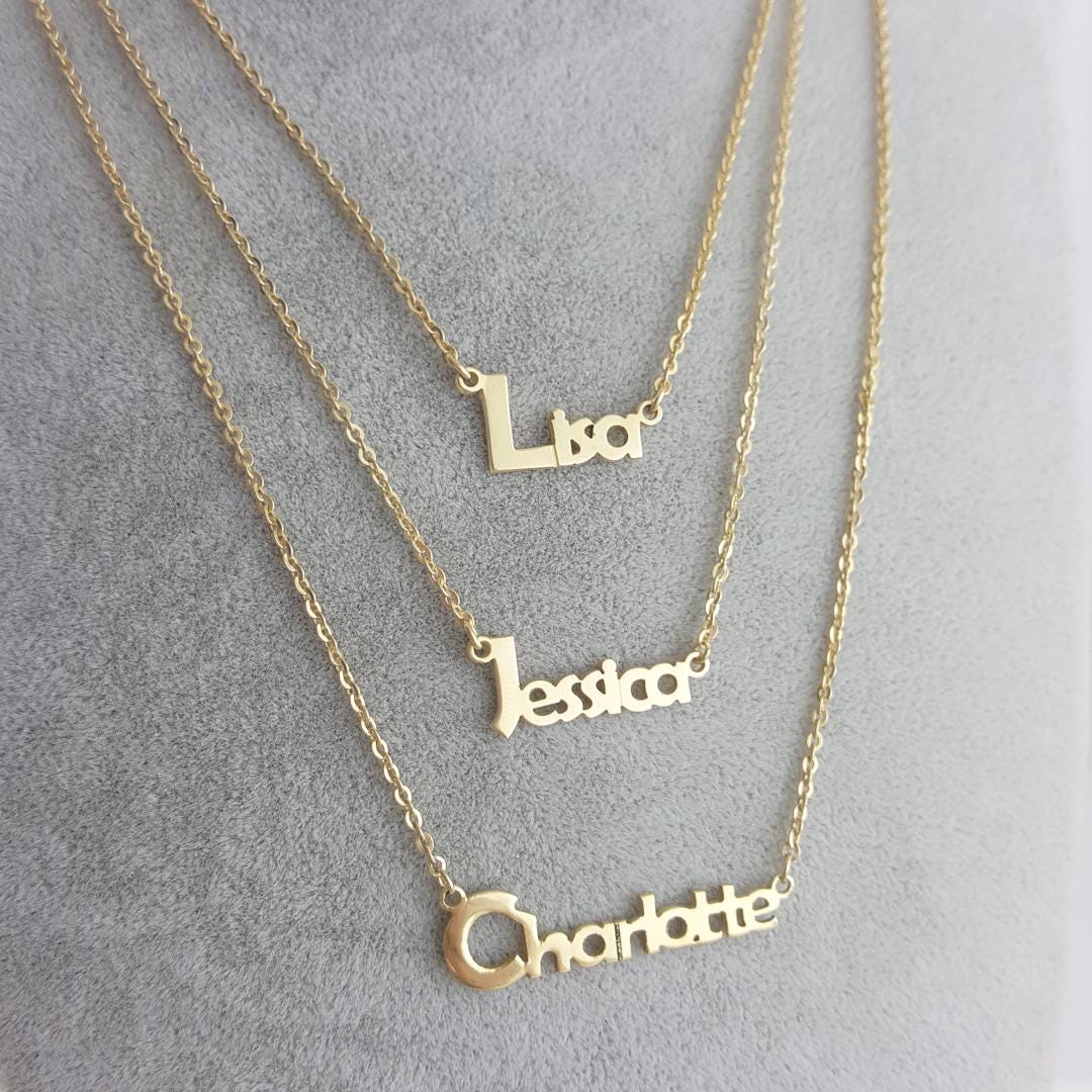 Custom Gold Name Necklace - Personalized Necklace, Nameplate Necklace, Sister Birthday Gift