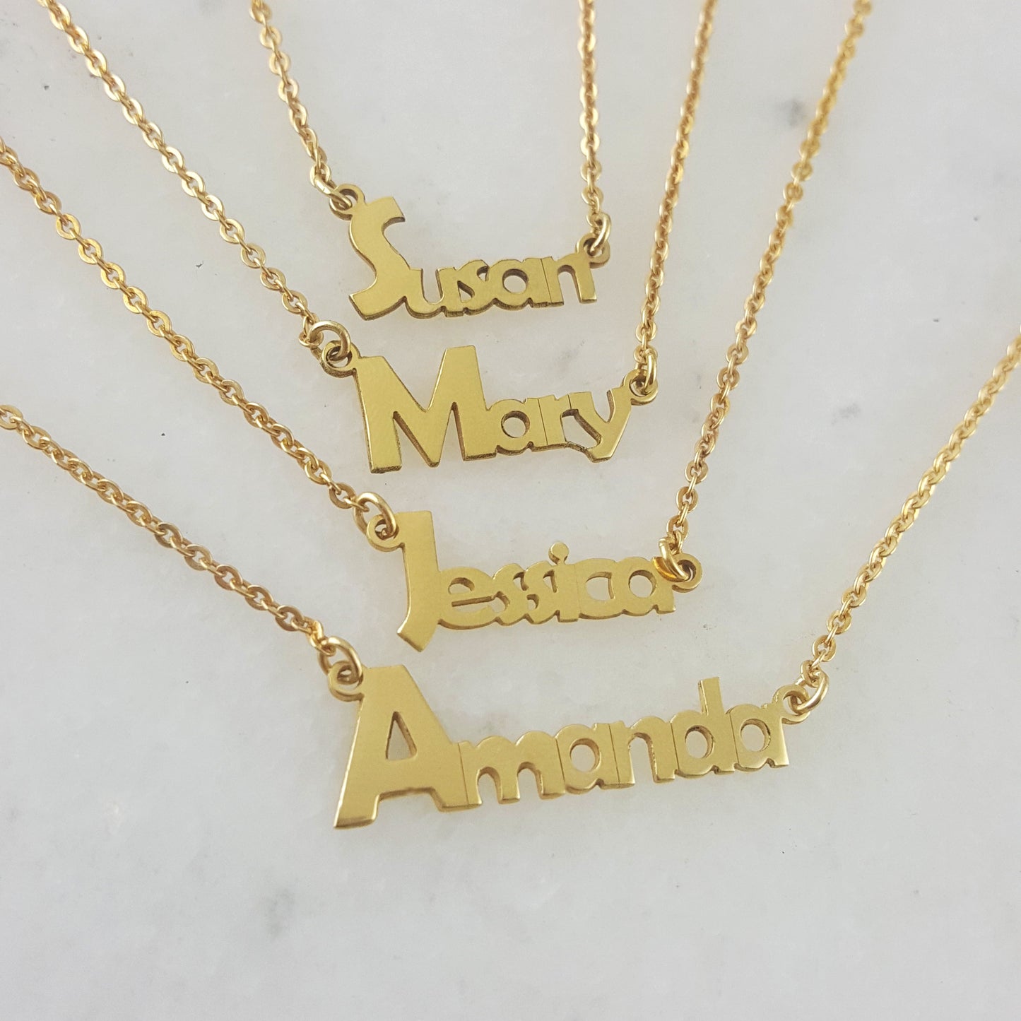 Custom Gold Name Necklace - Personalized Necklace, Nameplate Necklace, Sister Birthday Gift