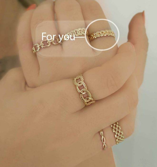 Gold Leaf Pattern Ring - 10k,14k,18k - TurkishBling