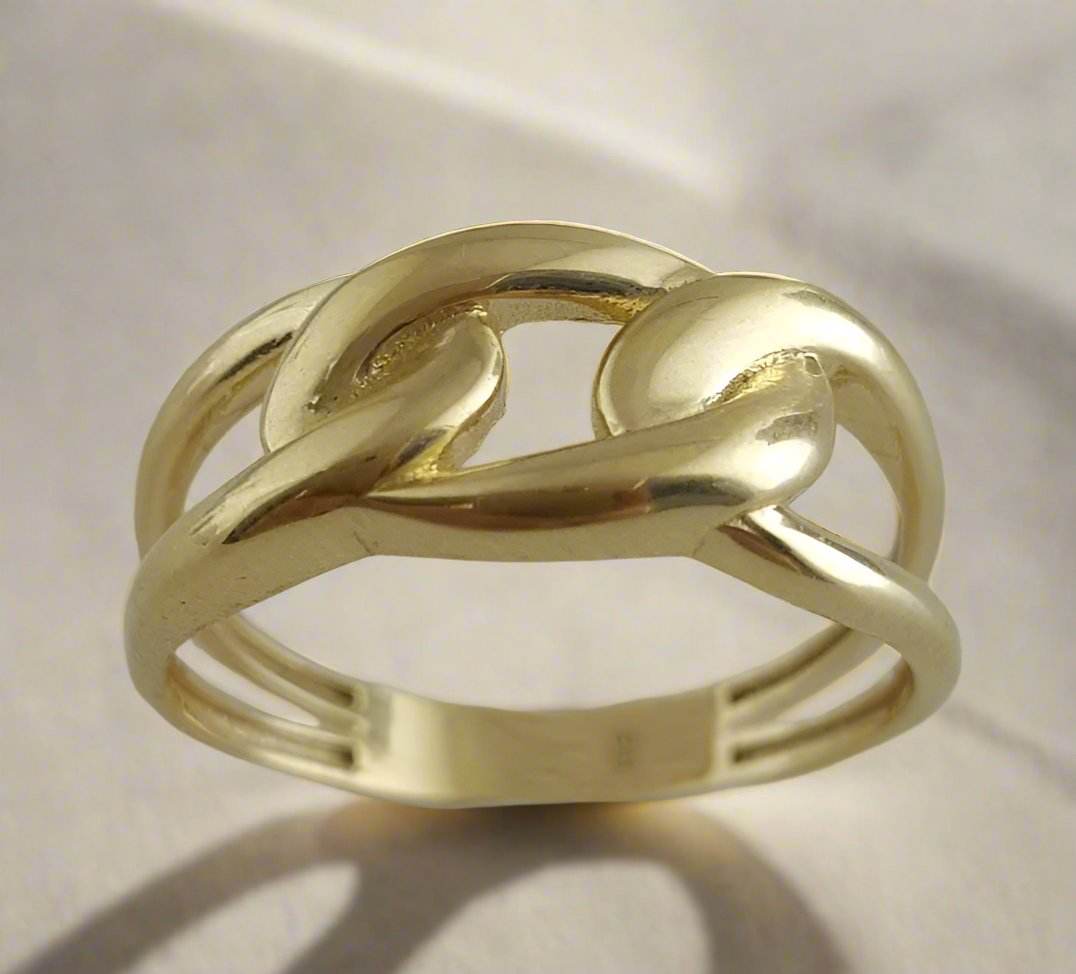 Interlocked Gold Ring - 10k,14k,18k - TurkishBling