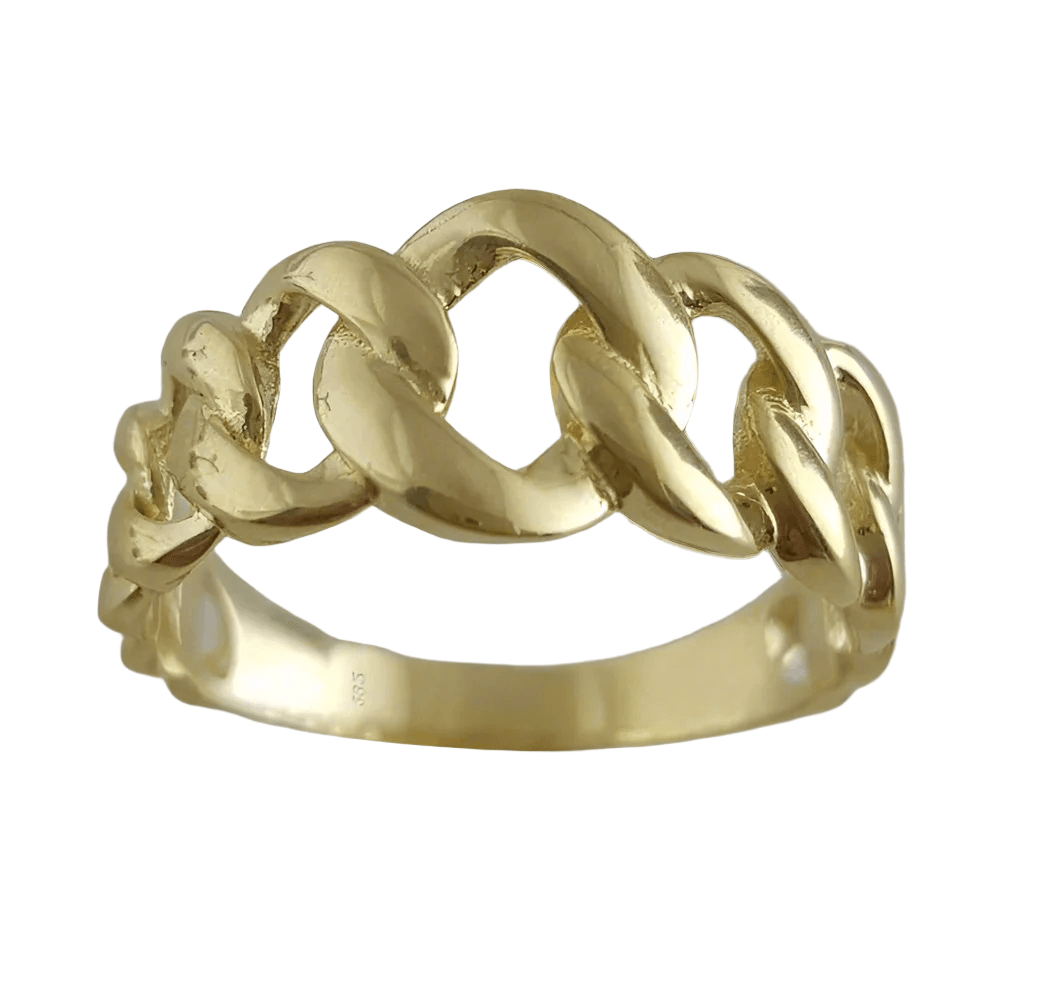 Cuban Chain Link Gold Ring - 10k,14k,18k - TurkishBling