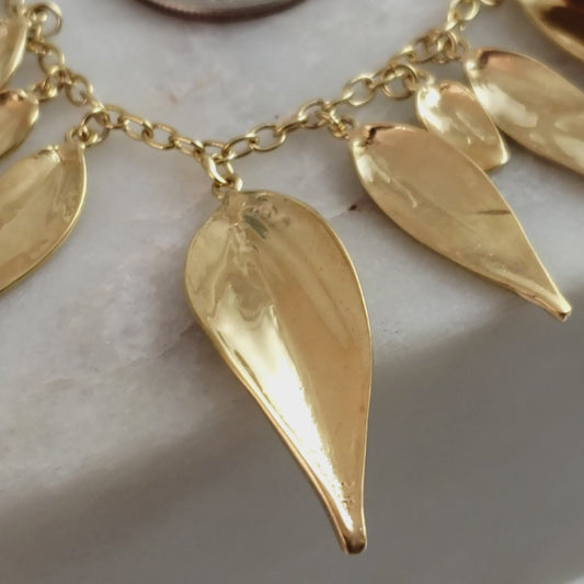 Leaf Charm Bracelet with Lobster claw