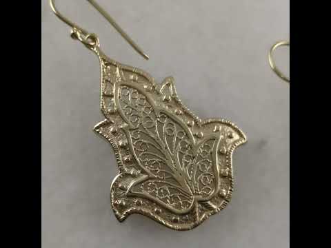 Ornate Filigree Dangle Earrings with Floral Tulip Motif