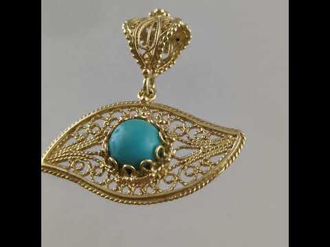 Evil Eye Turquoise Filigree Pendant