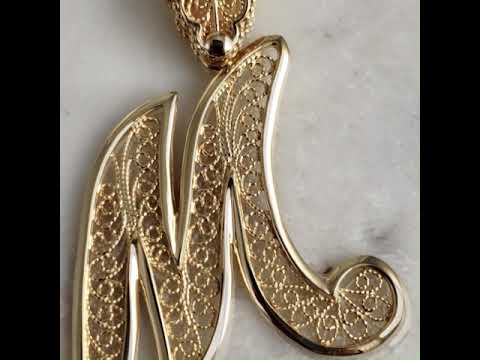 Filigree Script Initial Pendant – All Letters A to Z