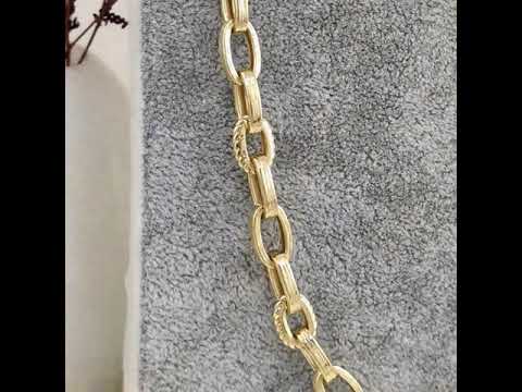 Textured Oval Link Necklace – 7.5mm Bold Chain Design