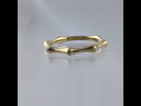Gold Minimalist Bamboo Ring - 10k, 14k, 18k
