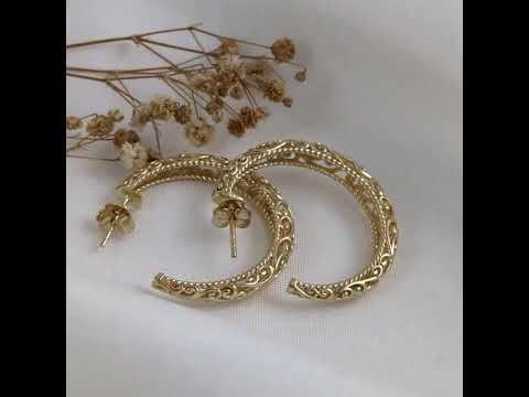 Swirl Filigree Half Hoop Earrings