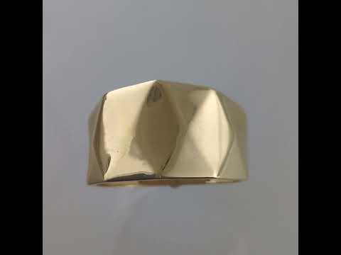 Gold Facetted High Polish Ring - 18k, 14k, 10k