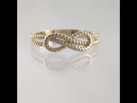 Gold Minimalist Cable Knot Ring - 18k, 14k, 10k