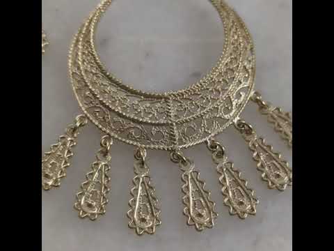 Statement Teardrop Filigree Earrings with Fringe Accents