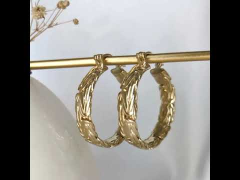 Byzantine Hoop Earrings with Woven Detail