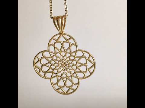 Geometric Openwork Clover Pendant