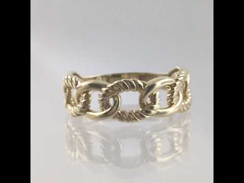Braided Cable Link Gold Ring - 10k,14k,18k