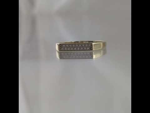 Gold Square Top Ring W Cubic Zircon