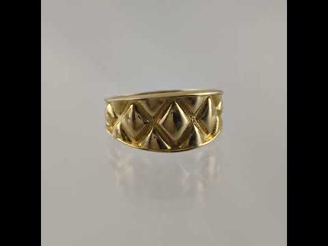 Quilt Pattern Gold Ring - 10k,14k,18k