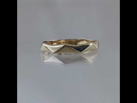 Minimalist Narrow Facet Gold Ring - 10k-14k-18k