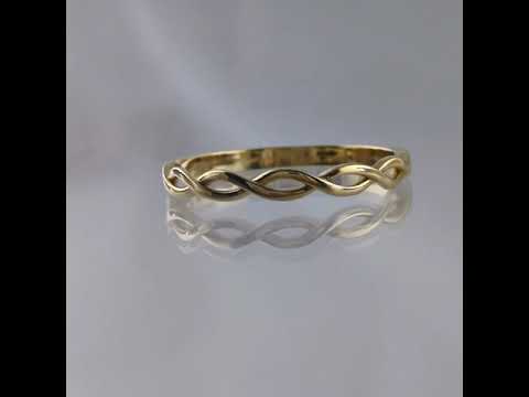 Minimalist Braided Gold Ring - 10k,14k,18k