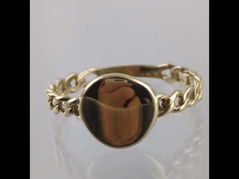 Engravable Cuban Chain Link Shank Gold Ring - 10k, 14k, 18k