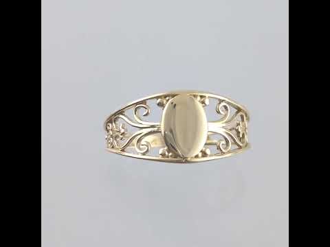 Custom Filigree Signet Ring – Made to Order in Solid Gold - 18k, 14k, 10k