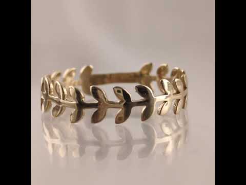 Leaf Gold Ring - 10k,14k,18k