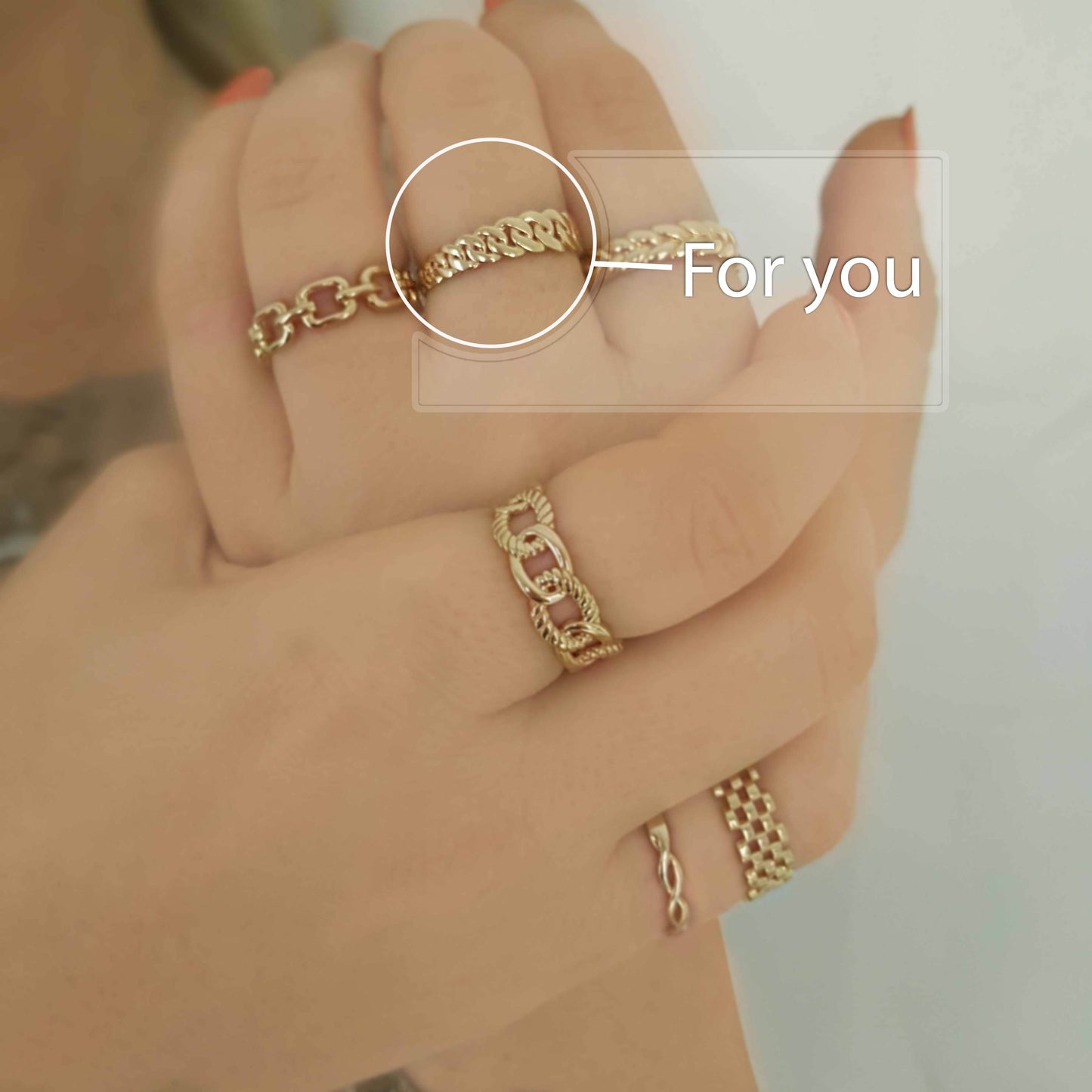 Gold Cuban Chain Link Ring - 18k, 14k,10k - TurkishBling