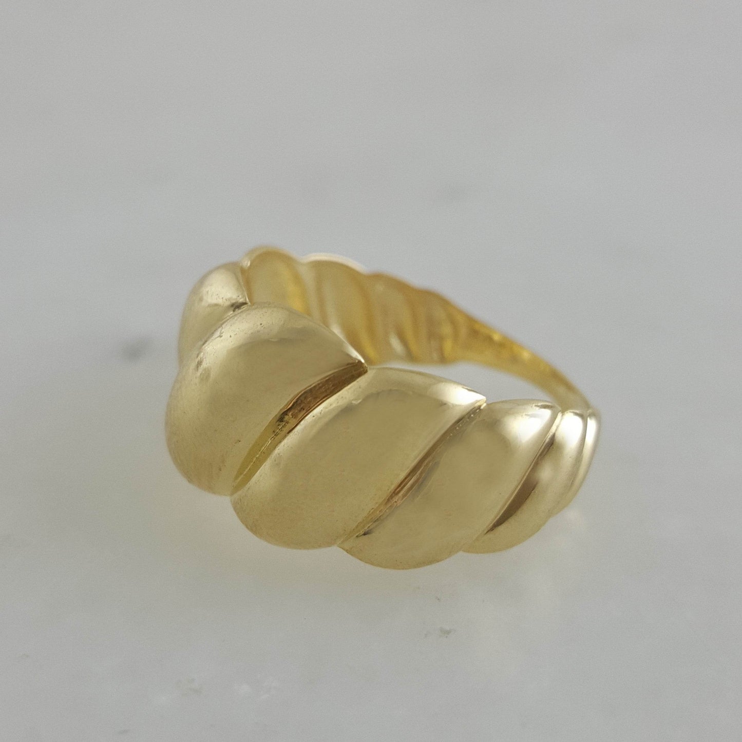 Large Croissant Gold Ring - 10k, 14k, 18k - TurkishBling