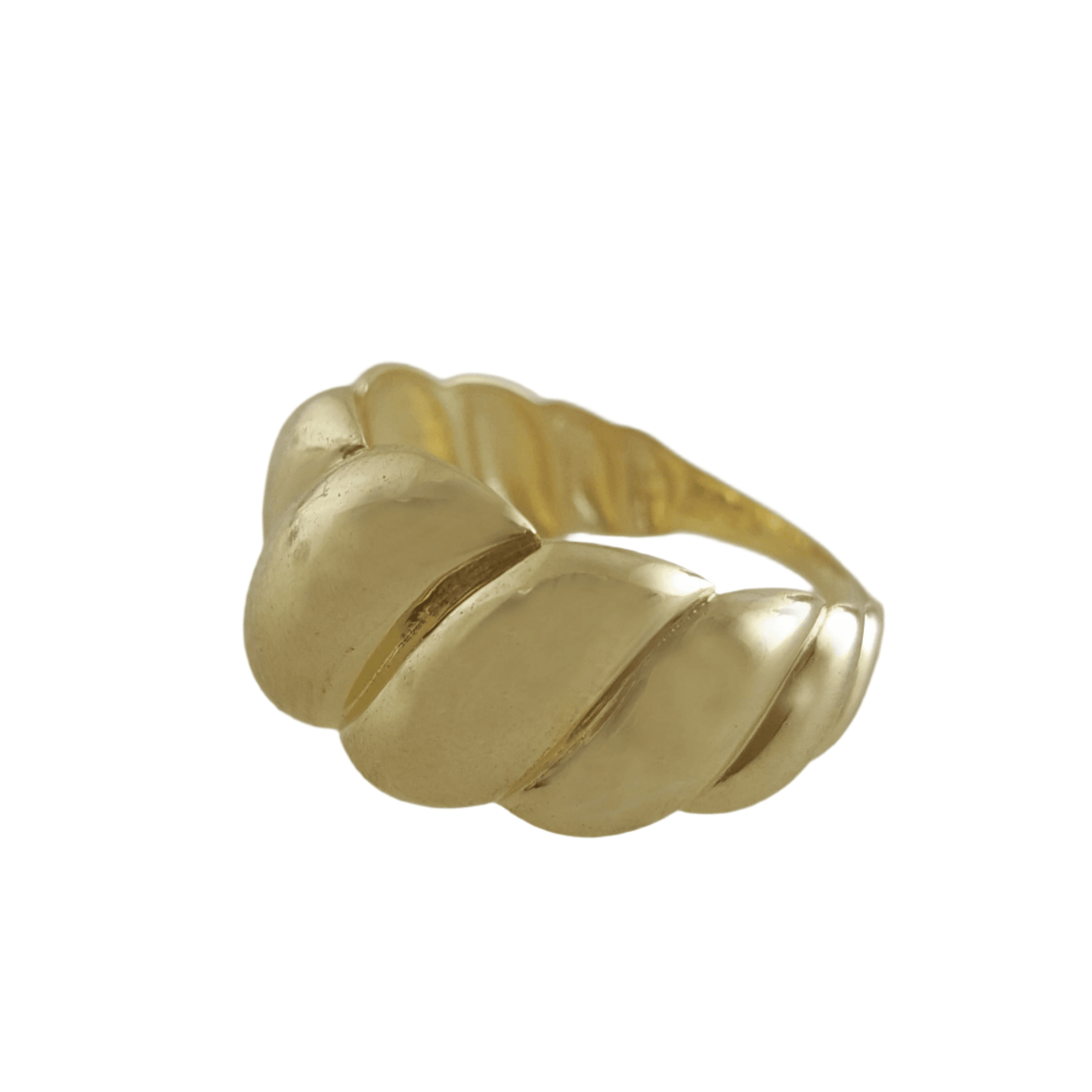 Large Croissant Gold Ring - 10k, 14k, 18k - TurkishBling