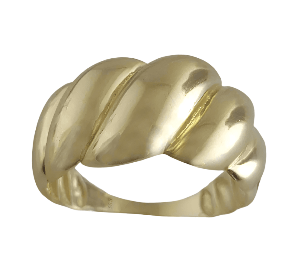 Large Croissant Gold Ring - 10k, 14k, 18k - TurkishBling
