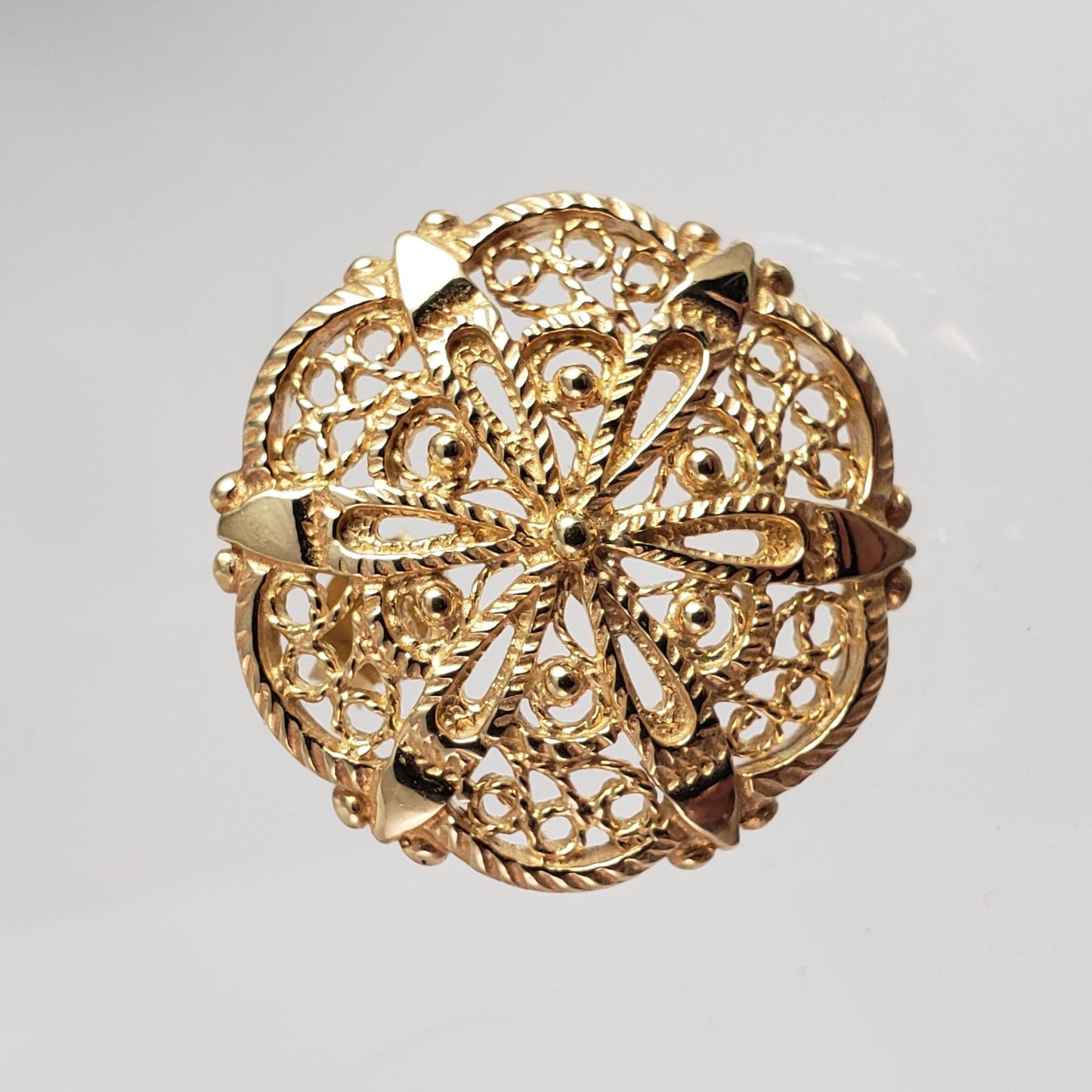 Filigree Sunburst Statement Stud Earrings - TurkishBling