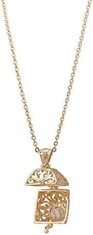 Byzantine Scrollwork 18K Gold Plated 8mm Loose Gemstone Charm Box Pendant - TurkishBling