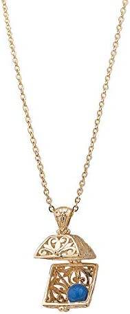 Byzantine Scrollwork 18K Gold Plated 8mm Loose Gemstone Charm Box Pendant - TurkishBling