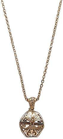 Byzantine Scrollwork 18K Gold Plated 8mm Loose Gemstone Charm Box Pendant - TurkishBling