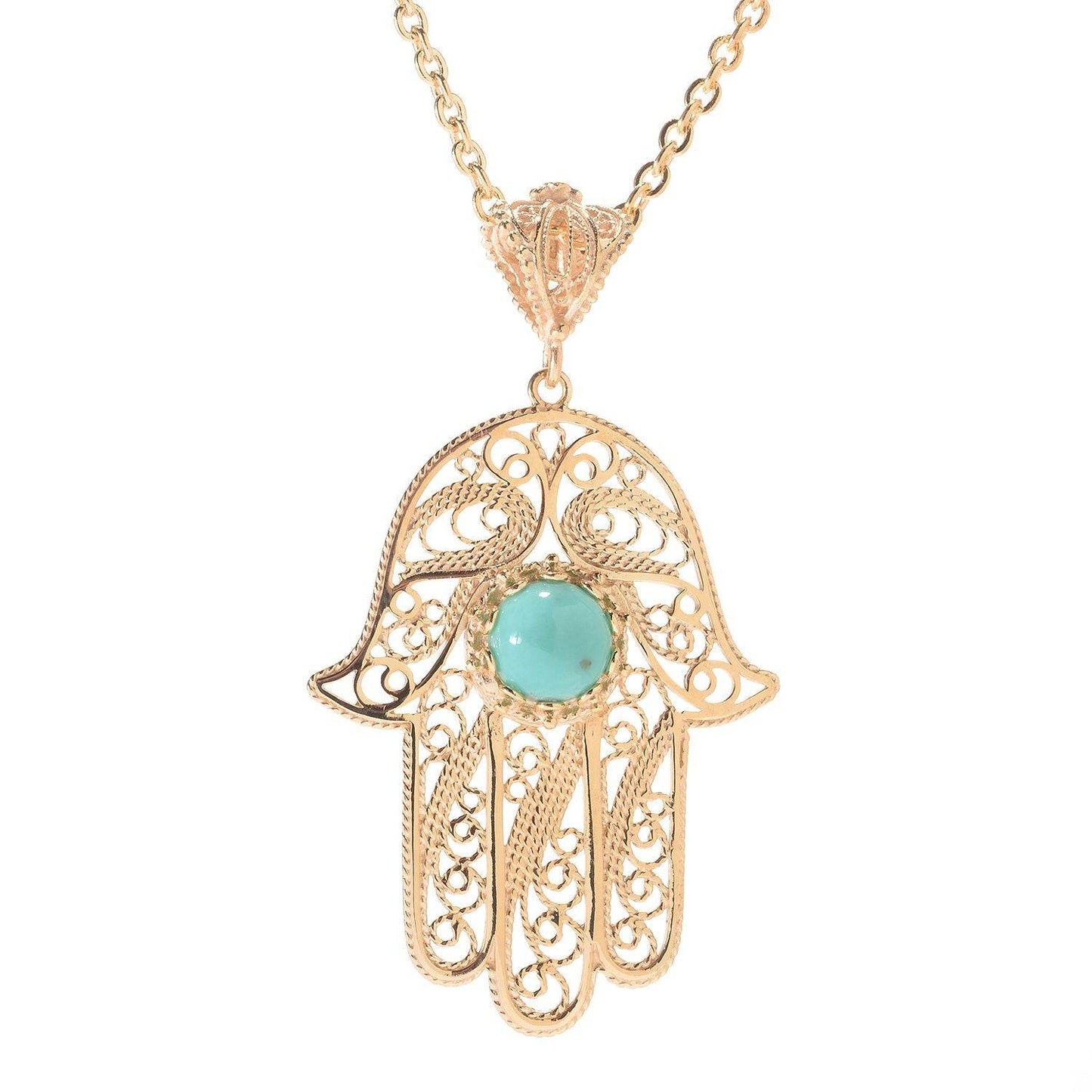 Turquoise Cross Pendant 8mm - TurkishBling