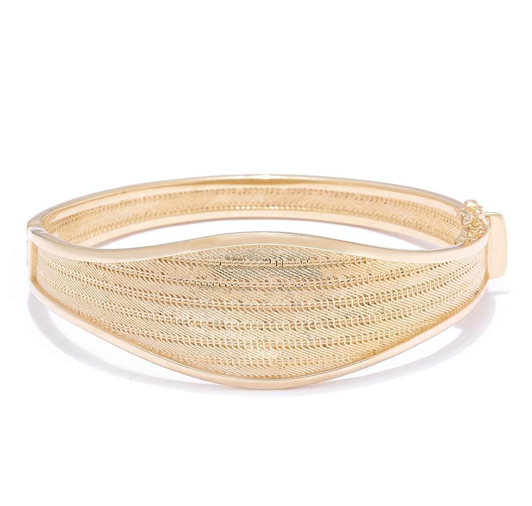 Wickerwork Hinged Cuff Bangle with Figure 8 Safety Lock - TurkishBling