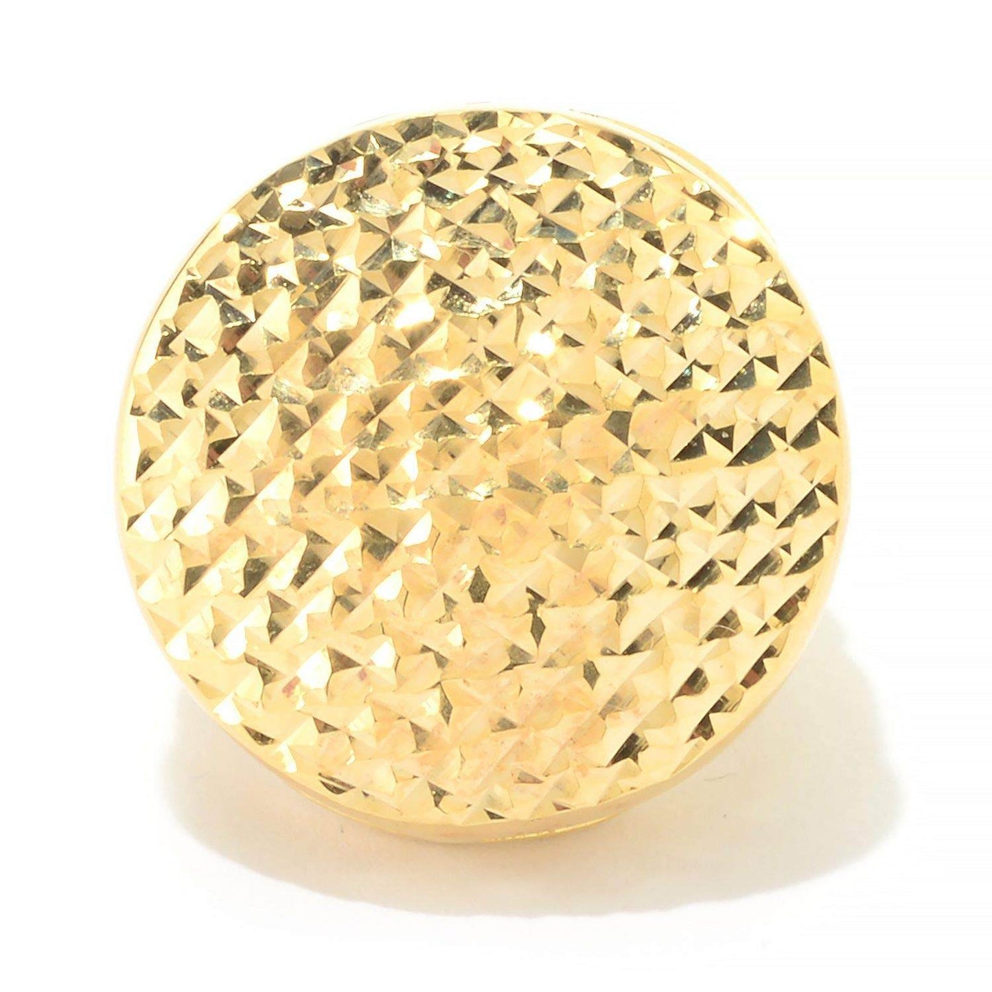 18K Gold Plated Bronze Diamond Cut & Filigree Dome Ring - TurkishBling