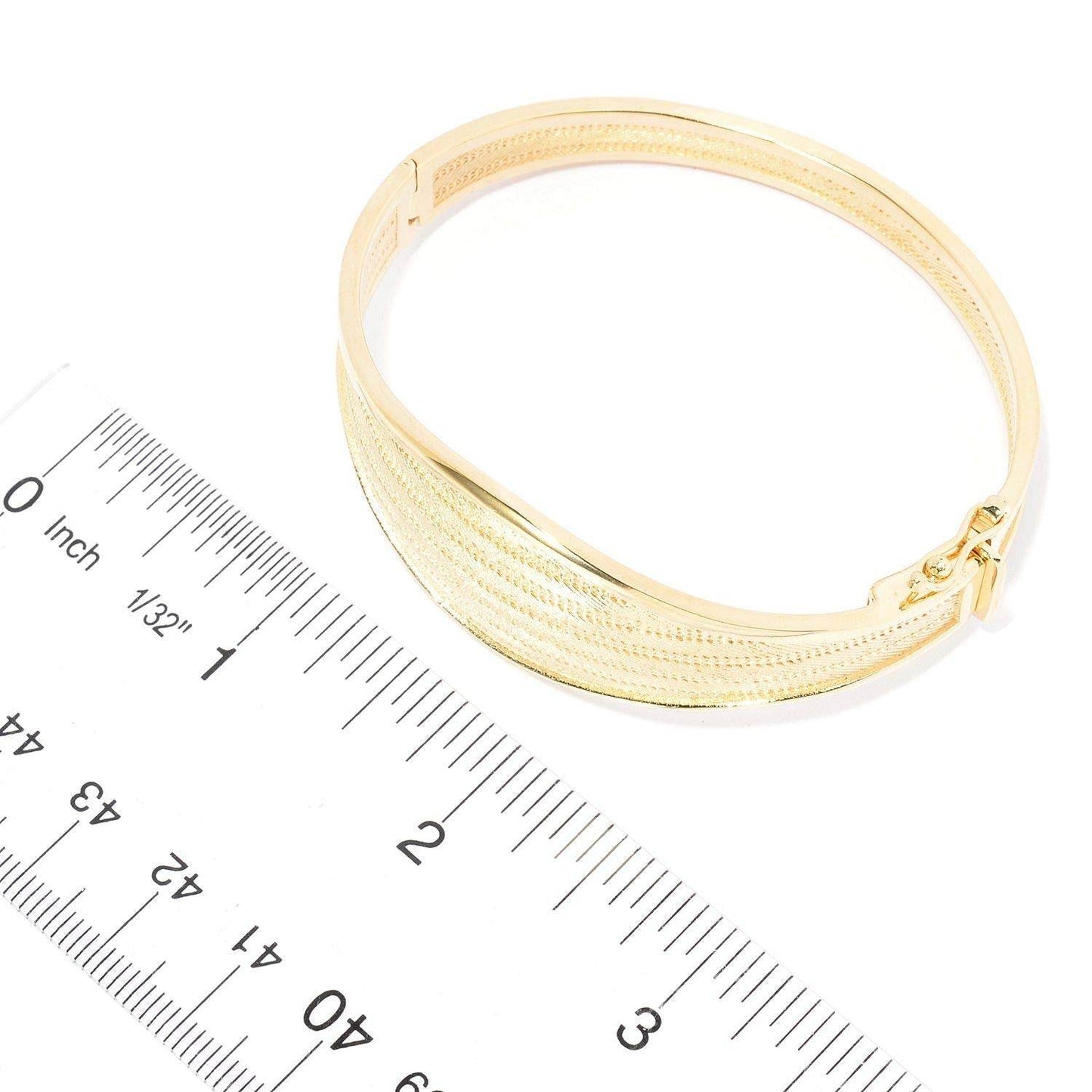 Wickerwork Hinged Cuff Bangle with Figure 8 Safety Lock - TurkishBling